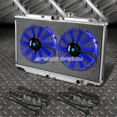 3-РЯДНЫЙ АЛЮМИНИЕВЫЙ РАДИАТОР + 2X12 ВЕНТИЛЯТОРОВ СИНЕГО ЦВЕТА ДЛЯ 92-96 PRELUDE BB2/90-93 ACCORD CB H23