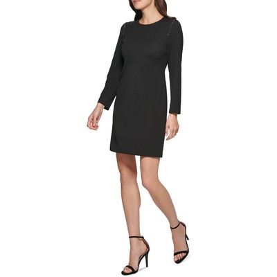 Женское черное платье-сорочка миди Scuba Midi свободного кроя DKNY 6 BHFO 7463