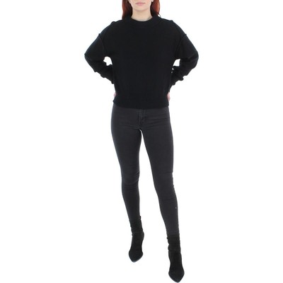 

Женская черная кашемировая водолазка в рубчик Free People  BHFO 4991, Черный
