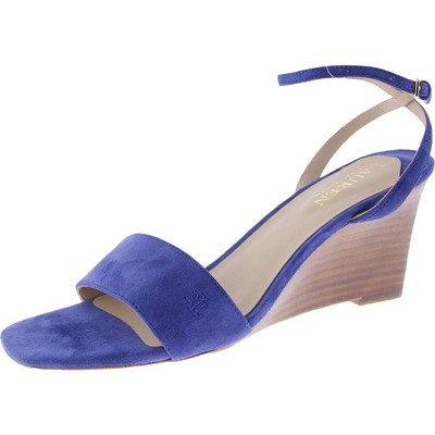 Lauren Ralph Lauren Womens Blue Leather Ankle Strap 8 Medium (B,M) BHFO 8859