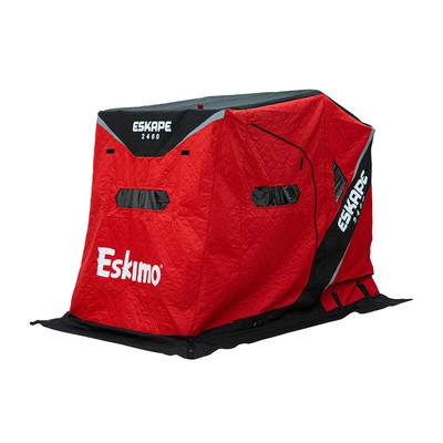Eskimo Ice Fishing Eskape 2400 Two Person Side Door Sled Shelter Red/Black