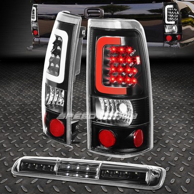 ЧЕРНАЯ ПРОЗРАЧНАЯ СВЕТОДИОДНАЯ ЗАДНЯЯ ПАНЕЛЬ + 3-Й СТОП-СИГНАЛ И ГРУЗОВОЙ ФОНАРЬ ДЛЯ 99-03 CHEVY SILVERADO/SIERRA