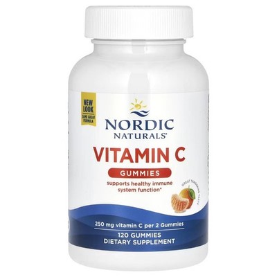 Nordic Naturals, Vitamin C Gummies, Great Tangerine, 250 mg, 120 Gummies