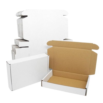 6x4x1  Box 50 Pack Small Shipping Boxes Flat Cardboard Boxes White Corrugated...