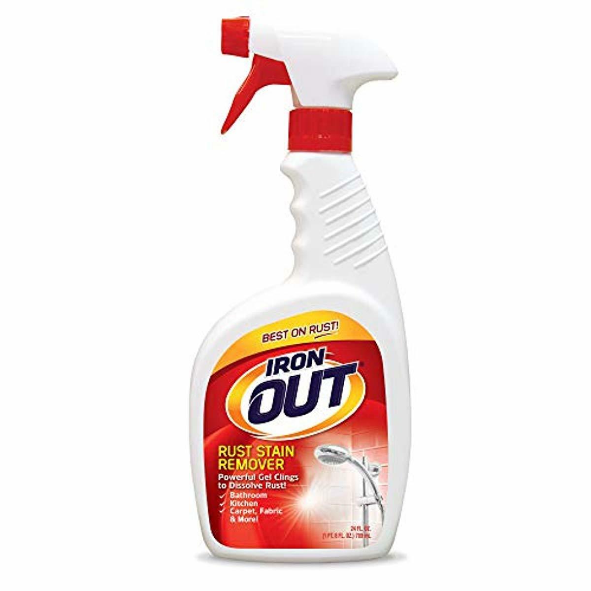 Iron OUT HeavyDuty Rust Stain Remover Spray Gel 24 Oz for Showers