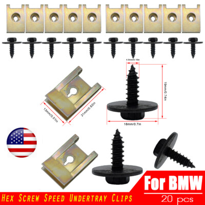For BMW E46 E81 E87 E82 UNDERTRAY CLIP SCREWS ENGINE UNDER COVER SPLASH GUARDS