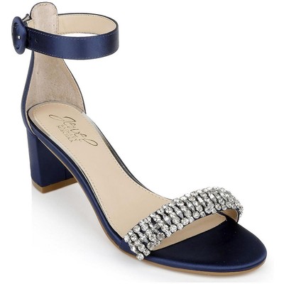 

Jewel Badgley Mischka Womens James Navy Dressy 7 Medium (B,M) BHFO 0463, Navy satin, James