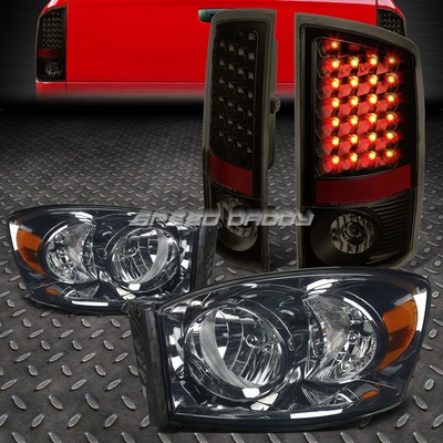 ДЫМЧАТЫЙ КОРПУС ЯНТАРНОЙ ФАРЫ + ТОНИРОВАННЫЙ СВЕТОДИОДНЫЙ ЗАДНИЙ СТОП-СИГНАЛ ДЛЯ 07-09 DODGE RAM