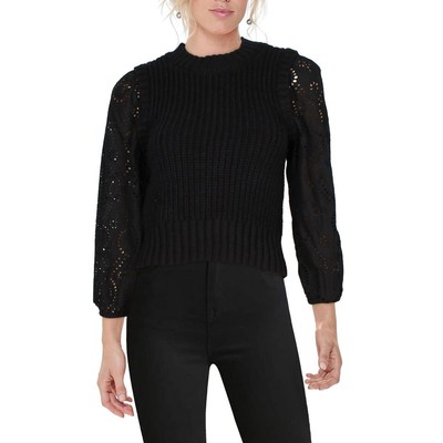 Rails Womens Black Scoop Neck Bishop Sleeves Pullover Sweater XL BHFO 5900