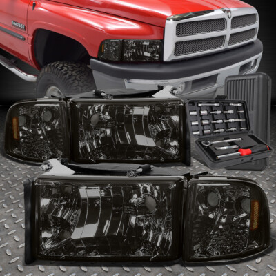 ДЛЯ 94-02 RAM 1500 2500 3500 ДЫМЧАТЫЙ КОРПУС, ЯНТАРНАЯ УГЛОВАЯ ФАРА + НАБОР ИНСТРУМЕНТОВ