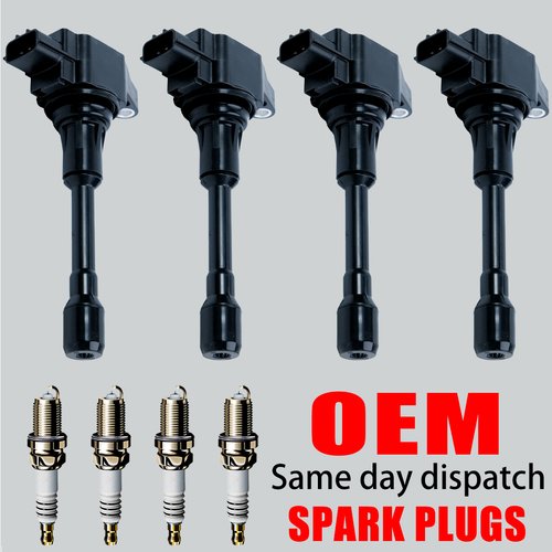 4X OEM Ignition Coil & 4X Iridium Spark Plug for Nissan Altima Sentra UF549