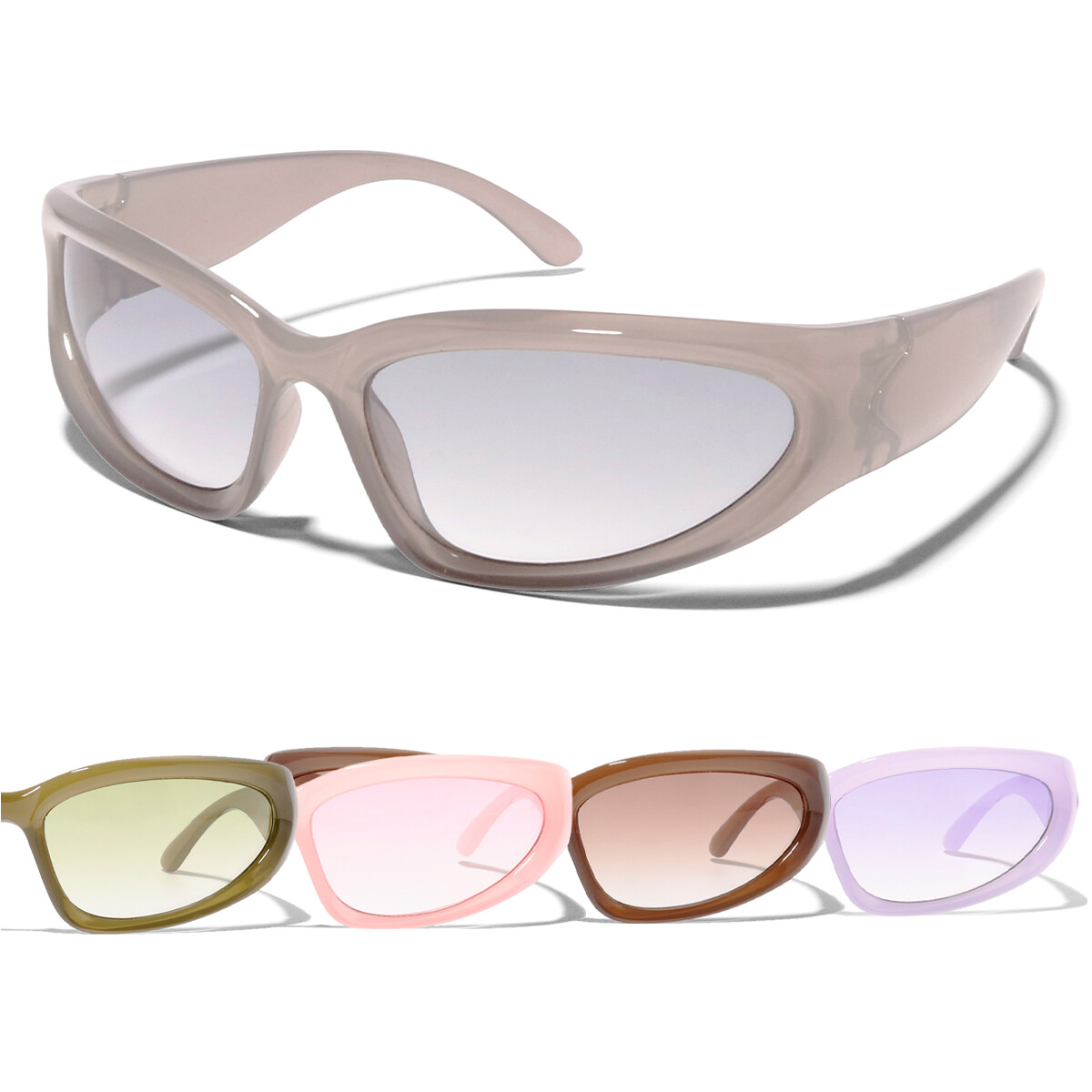 Fashion Kim K Bad Bunny Karol G 90's Retro Futuristic Slim Sports Sunglasses