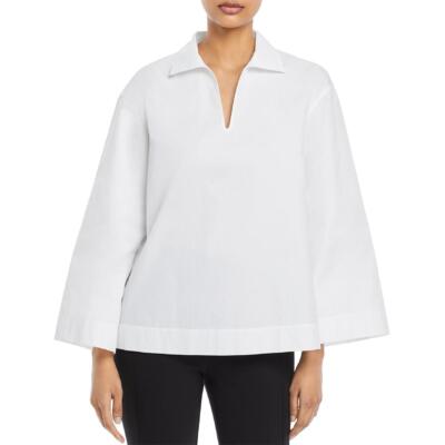Женская рубашка Lafayette 148 New York Dales с белым воротником-стойкой в стиле мандарин S BHFO 7808