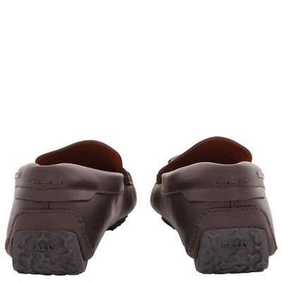 Pre-owned Bally Ebano Pinter Leather Drivers, Brand Size 6 ( Us Size 7 ) In Check Description