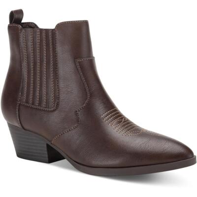 Sun + Stone Womens Grangerr  Brown Zipper Booties Shoes 7 Medium (B,M) BHFO 6378