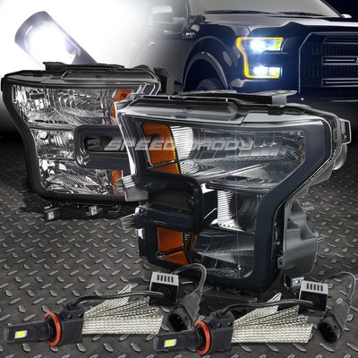 ДЫМЧАТАЯ ФАРА С ЯНТАРНЫМ ОТРАЖАТЕЛЕМ + ЛАМПОЧКА НАКАЛИВАНИЯ + БЕЛАЯ СВЕТОДИОДНАЯ СИСТЕМА 6000K ДЛЯ 15-17 F150