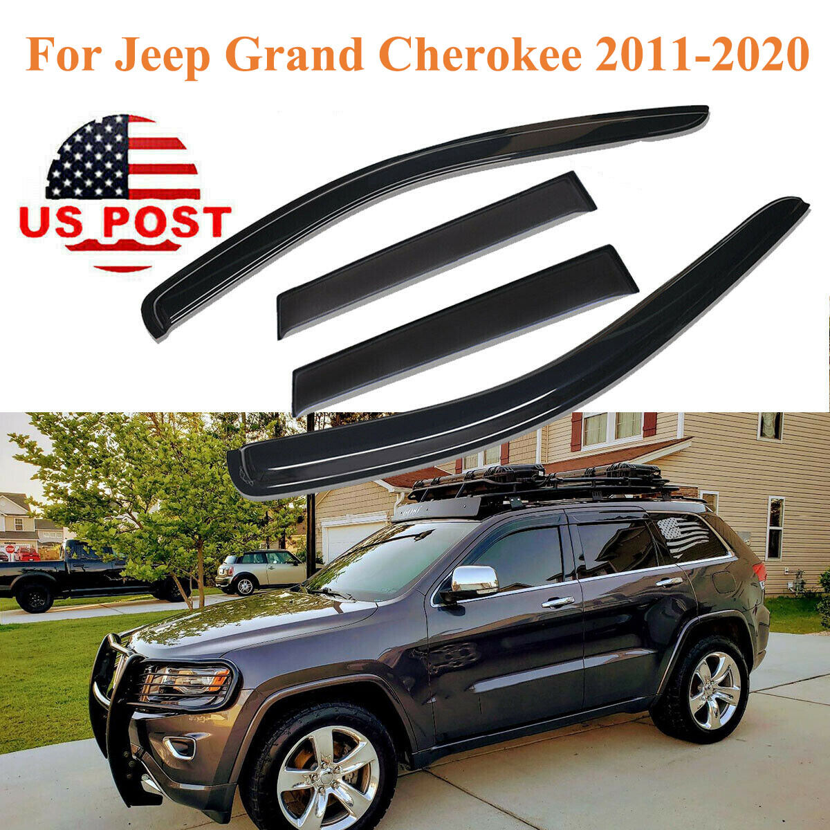For Jeep Grand Cherokee 20112020 2018 US Smoke Window Visors Visor