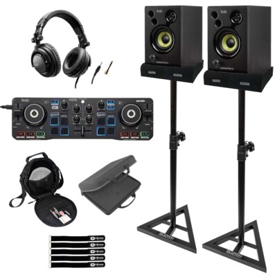 Hercules DJStarter Kit Controller and Speakers with Stands &