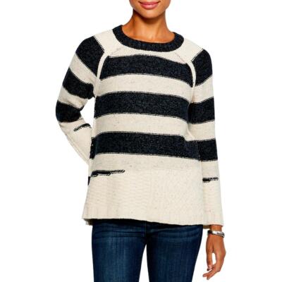 

Женский пуловер в полоску с круглым вырезом Nic + Zoe California Tides BHFO 8296, Neutral multi