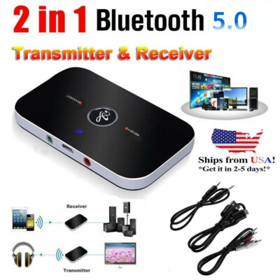Bluetooth 5.0 Transmitter Receiver 2 IN 1 Wireless Audio 3.5mm Jack Aux Adapter