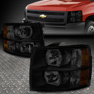 Для 07-14 Chevy Silverado 1500 2500HD 3500 Фара в сборе Черная/Дымчатая/Янтарная