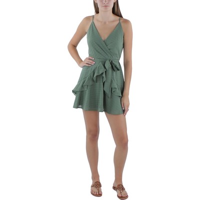 Женское зеленое платье Trixxi с оборками и поясом из искусственной кожи, облегающее и расклешенное S BHFO 5692