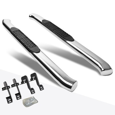 For 04-14 Ford F150 Regular Cab Curved Oval 4"Step Nerf Bar Running Board Chrome