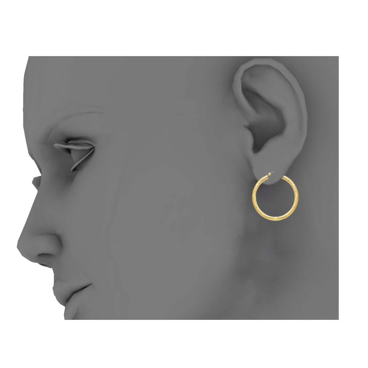 Pre-owned Tgdj 14k Yellow Gold Finish 3mm Tube Hoop Earrings For Women