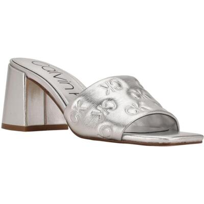 

Calvin Klein Женские туфли Elora 2 Silver из искусственной кожи на каблуке 8 8,5 BHFO 9665, Серебряный