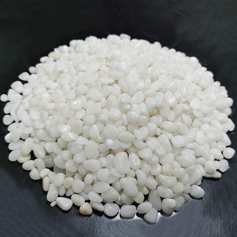 2 Lb Natural Polished White Stones 3/8" Gravel Size Polished River Rock Pebbles