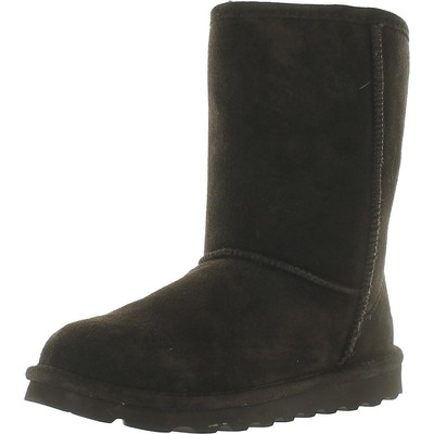 

Bearpaw Womens Elle Short Brown Shearling Boots Shoes 9 Medium (B,M) BHFO 4360, Chocolate