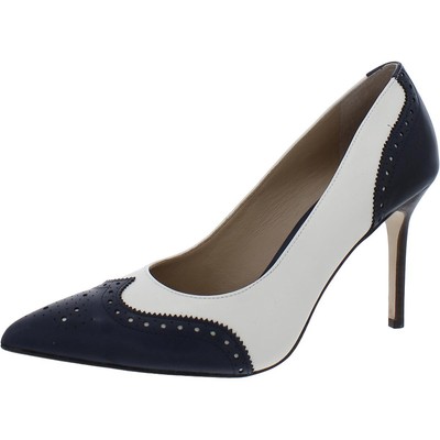 Lauren Ralph Lauren Womens Lynden Leather Wingtip Brogue Pumps Shoes BHFO 7972