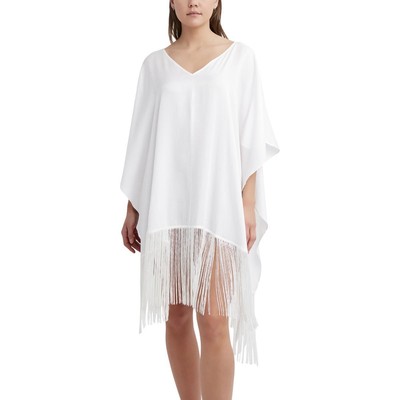 Женское платье-туника BCBGMAXAZRIA с белой бахромой для плавания M/L BHFO 1755