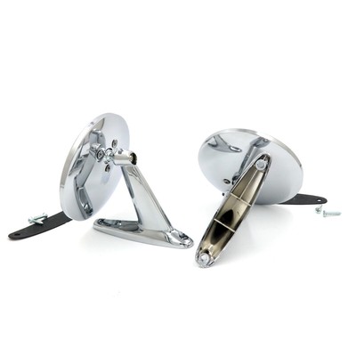 RENAULT 4CV FORD FALCON NSU RO80 1946-1977 CHROME DOOR MIRRORS 2 Pcs. LEFT RIGHT