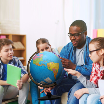 13'' World Earth Globe w/ Stand Gift Ocean Rotating World Map Desktop Geography