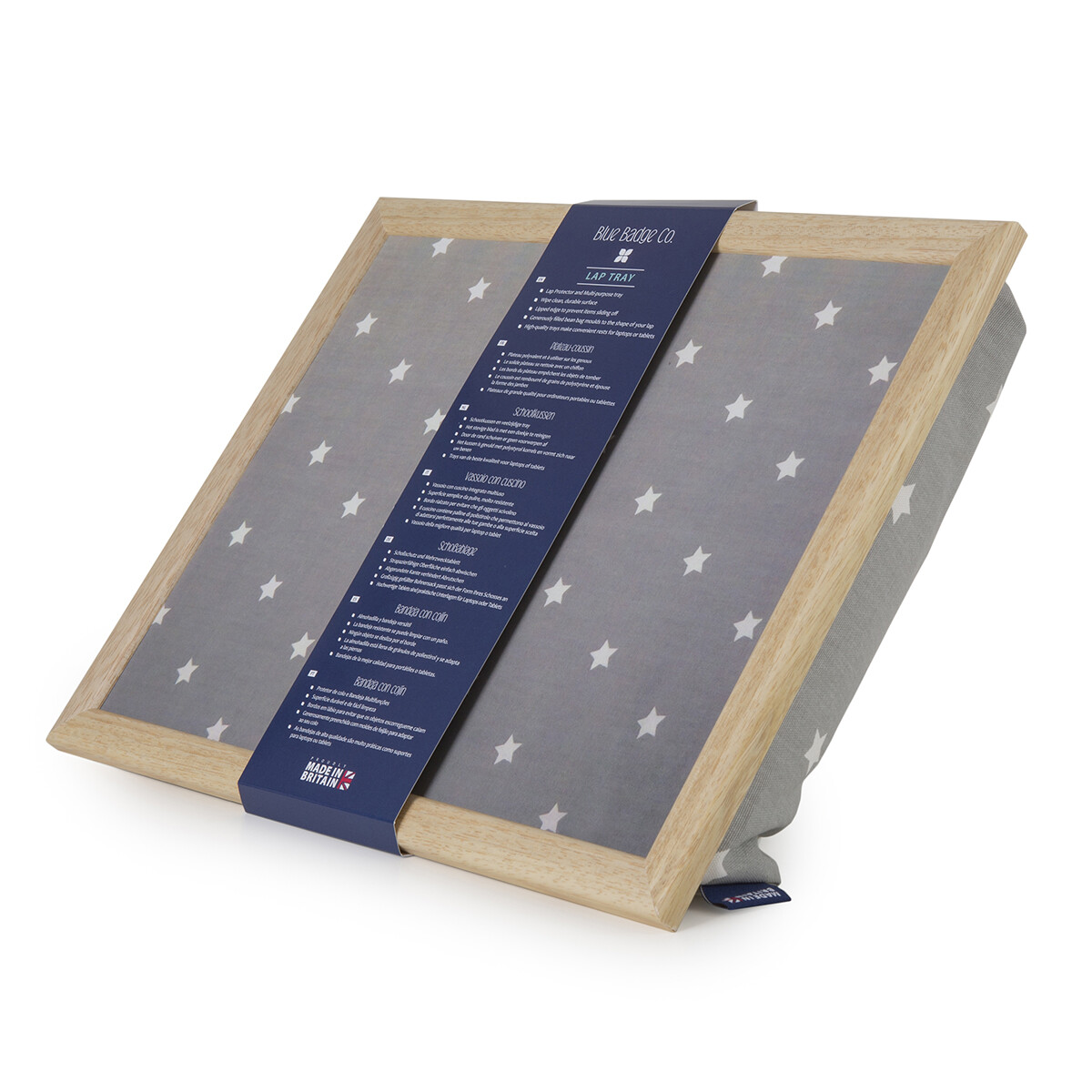 Bean bag lap tray cushioned multipurpose luxury Grey Stars ...