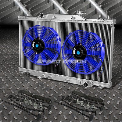 2-РЯДНЫЙ АЛЮМИНИЕВЫЙ РАДИАТОР + 2X9 ВЕНТИЛЯТОРОВ СИНЕГО ЦВЕТА ДЛЯ 02-06 ACURA RSX TYPE-S/INTEGRA DC5