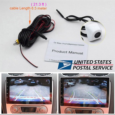 White Car Intelligent Dynamic Trajectory Backup Camera With Moving Guide Line US