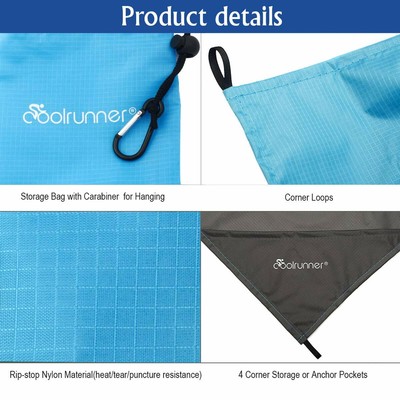 Outdoor Beach Blanket, Large Oversized 55?x60? Beach Mat with 4 Corner Pocket...