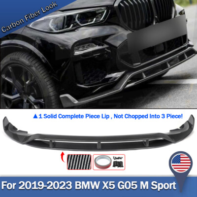 For BMW G05 X5 M Sport 19-2023 Carbon Fiber Style Front Bumper Lip Splitter Kit