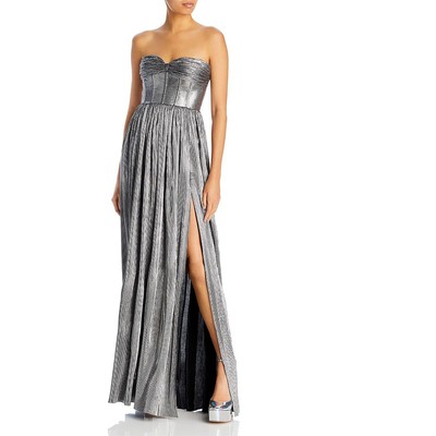 Bronx And Banco Womens Florence Silver Metallic Evening Dress Gown 8 BHFO 1224