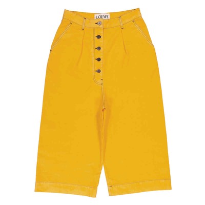 Pre-owned Loewe Yellow Contrast Stitch Culottes