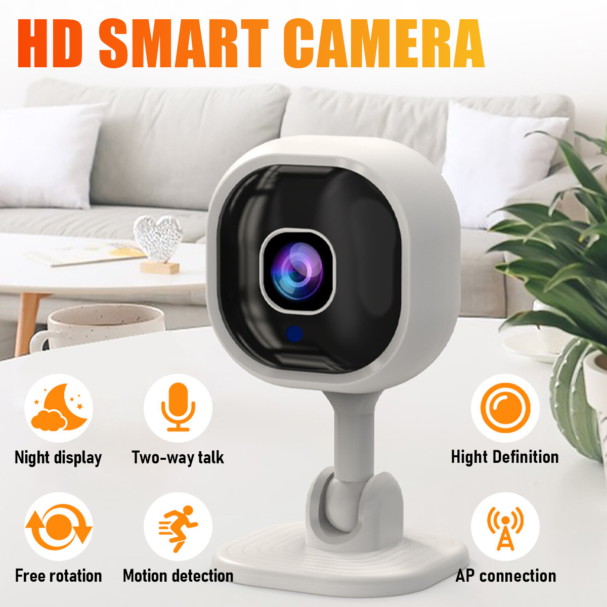Dual  Mini Indoor Security Camera 2-way Audio Motion Detection Camera Single