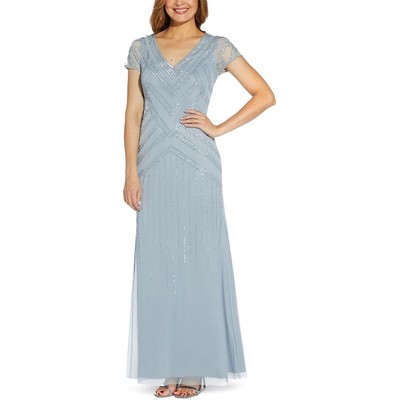 

Женское синее вечернее платье в сетку Papell Studio by Adrianna Papell  BHFO 2145, Blue heather