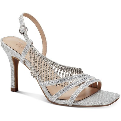

Thalia Sodi Womens Skylar Silver Slingback Sandals 6 Medium (B,M) BHFO 2171, Silver lurex w stone, Skylar