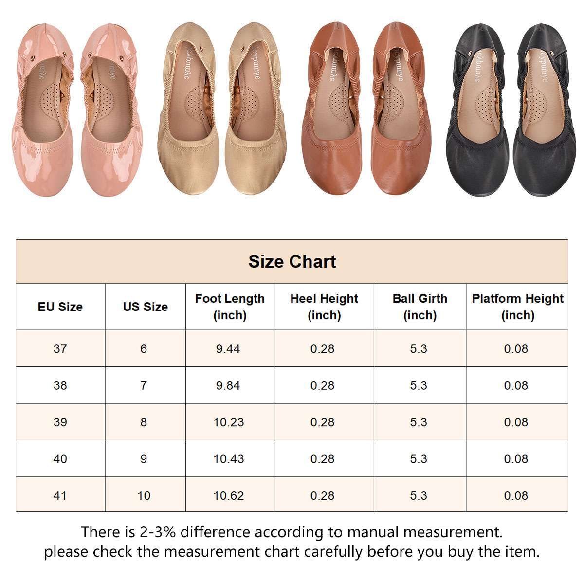 Womens Comfy Office / Travel Ballet Flats Round Toe Slip On Leather Ballet Flats