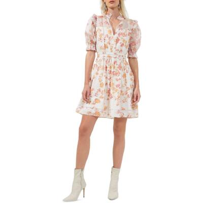 

Женское платье с вырезом выше колена и расклешенным принтом French Connection BHFO 7987, Cream multi