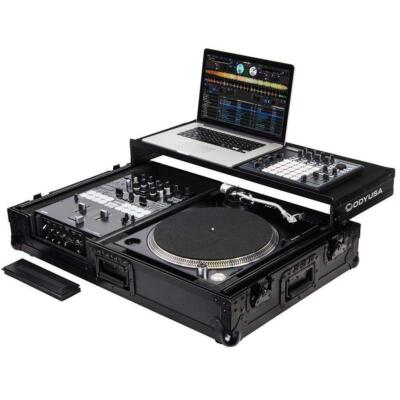 Odyssey Innovative Designs Coffin for 10 Format DJ Mixer  1 Turntable, Black