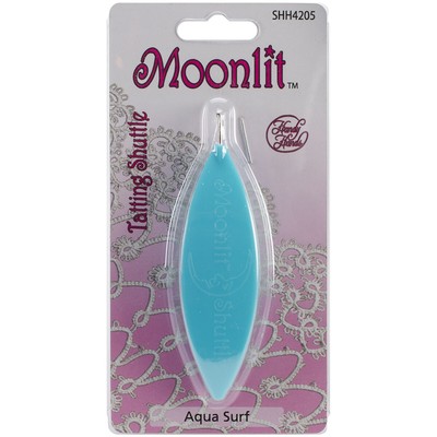 Handy Hands Moonlit Tatting Shuttle W/Hook-Aqua Surf