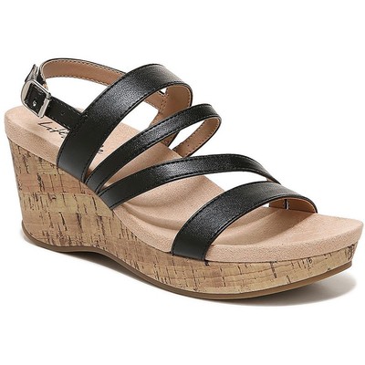 Женские босоножки на танкетке LifeStride Discover черного цвета 8 Medium (B,M) BHFO 2708